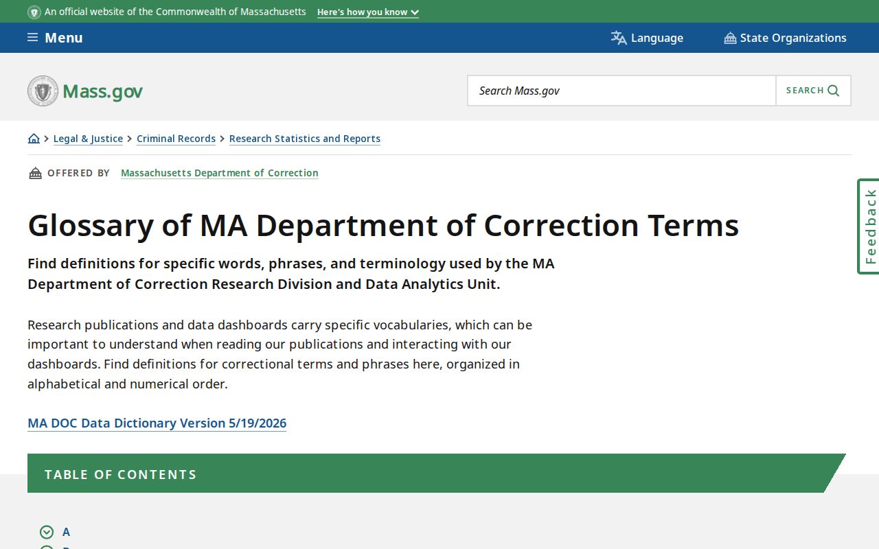 MA DOC ERD terms for a Nantucket County inmate release date